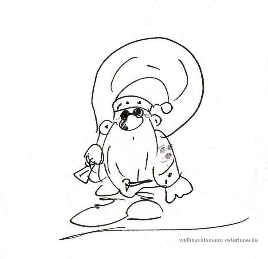 Cartoon Motiv blinder Weihnachtsmann